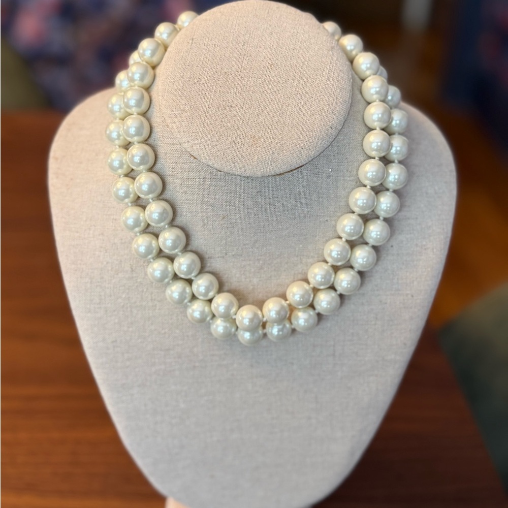 Antique double stranded pearl necklace